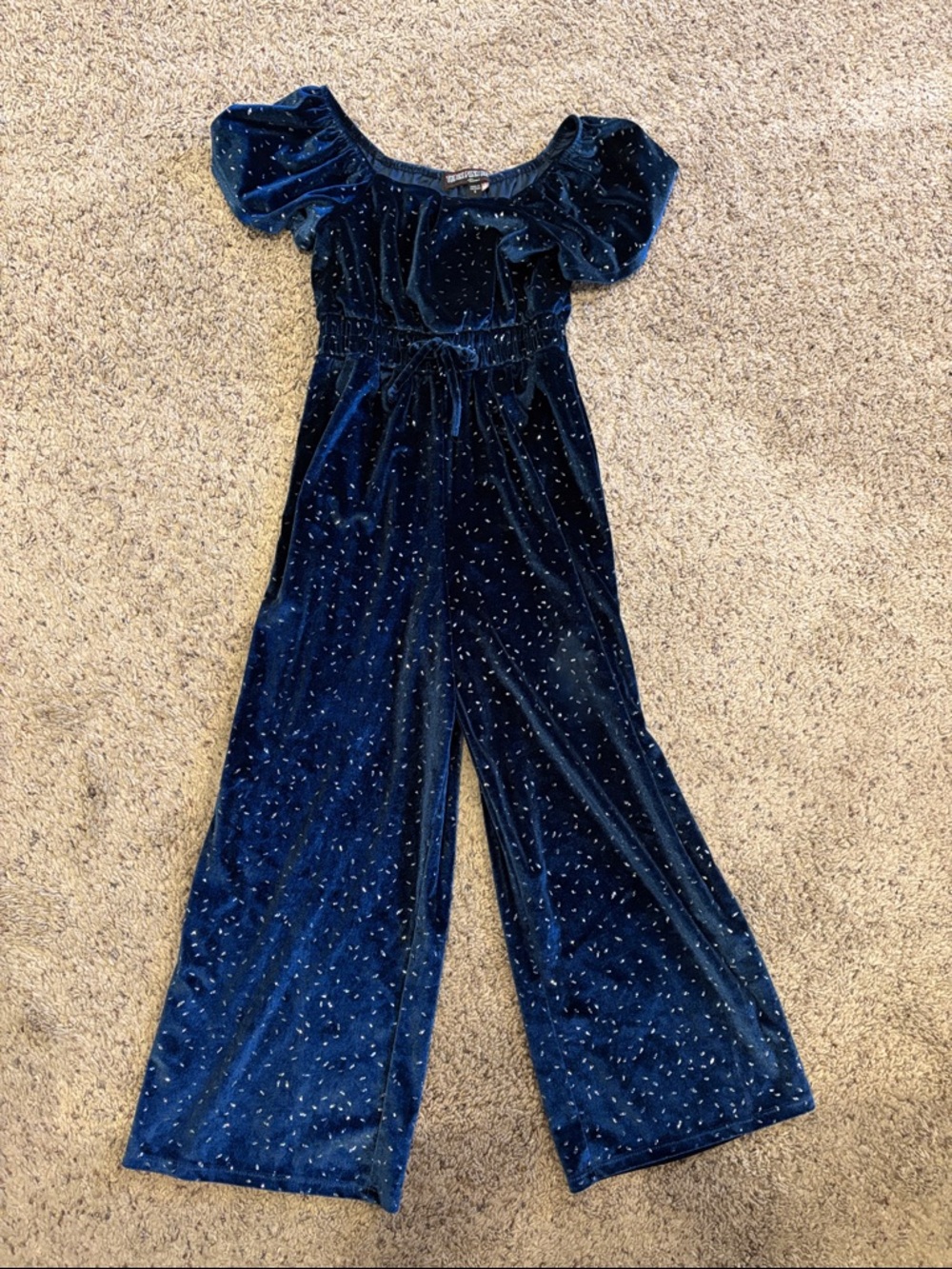 Three Hearts Blue Velvet Sparkle Top
